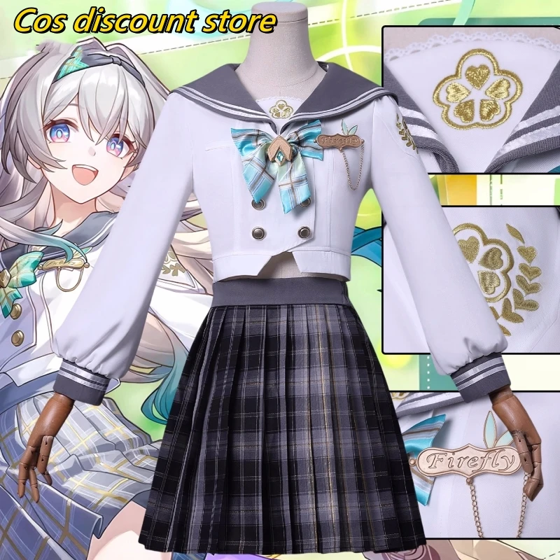 

Honkai Star Rail Firefly Cosplay Costume Women Spring Letter Outfit Halloween Carnival Party Firefly Cosplay Wig Costumes