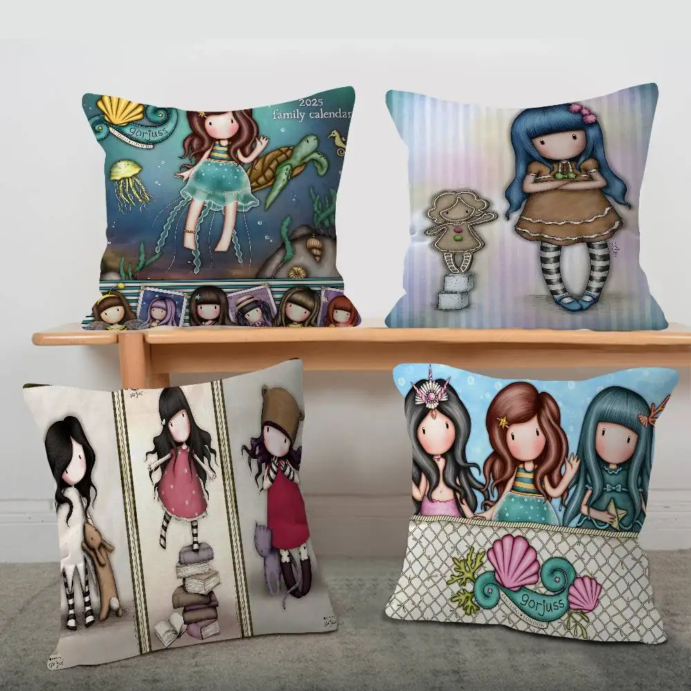 S-Santoro G-Gorjuss Cute Pillowcase toon Gift Cushion Cover Bedroom Home Sofa Chair Seat Decor pillow case