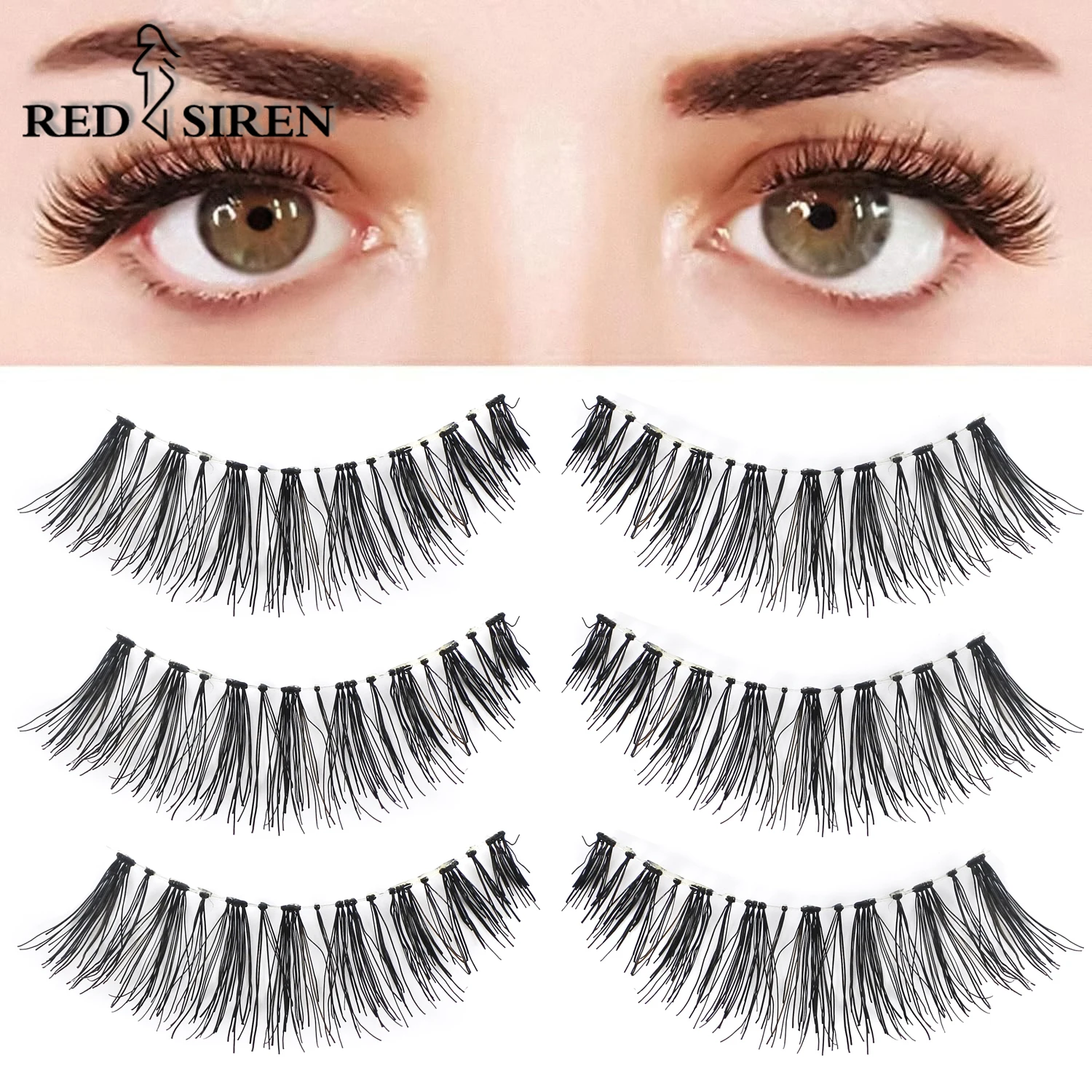 Natural False Eyelashes 100% Human Hair Full Strip Lashes 1Pair/Pack Soft Band Cosplay Manga Lash Supplies