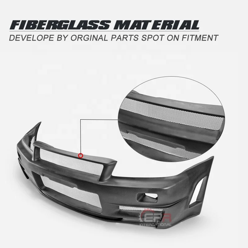 

suitable for FOR NISSAN Skyline R34 GTT ZT Type Front Bumper High-Quality Fiber Glass Auto Parts