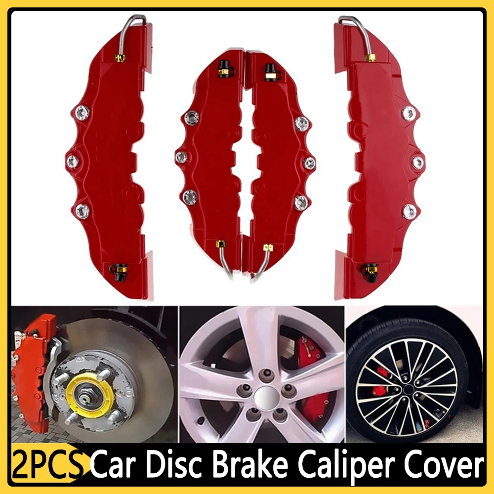 2pcs Car Disc Brake Caliper Covers Universal Car Styling Brake Caliper Cover for 14-18inch Front Rear Wheel Hub Auto Assessoires