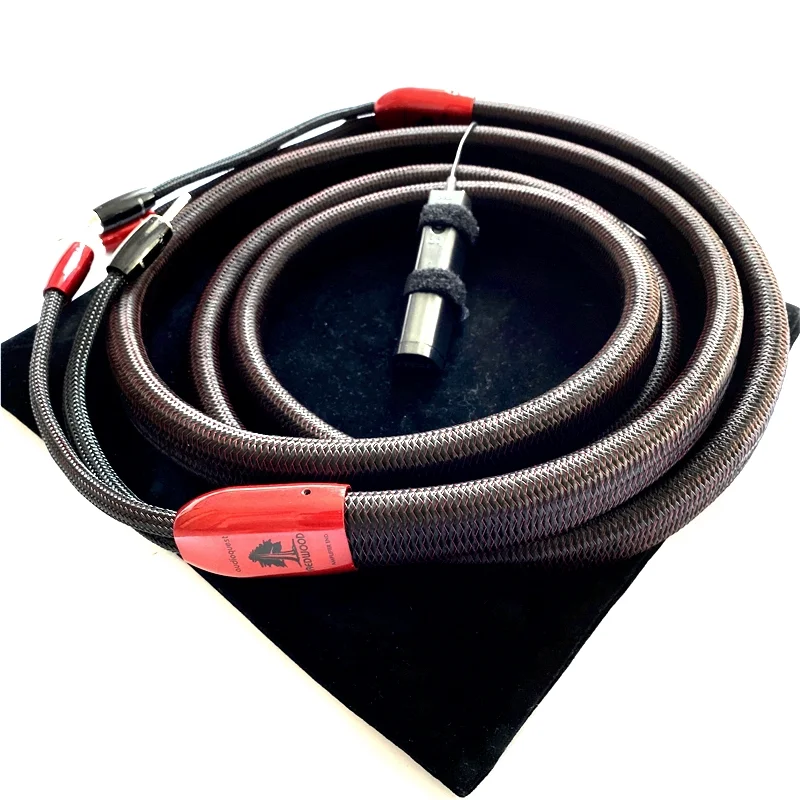 Audiophile Redwood Center HiFi Audio Speaker Cable Series 1000 Silver Spade / Carbon Banana Plug with 72V Battery