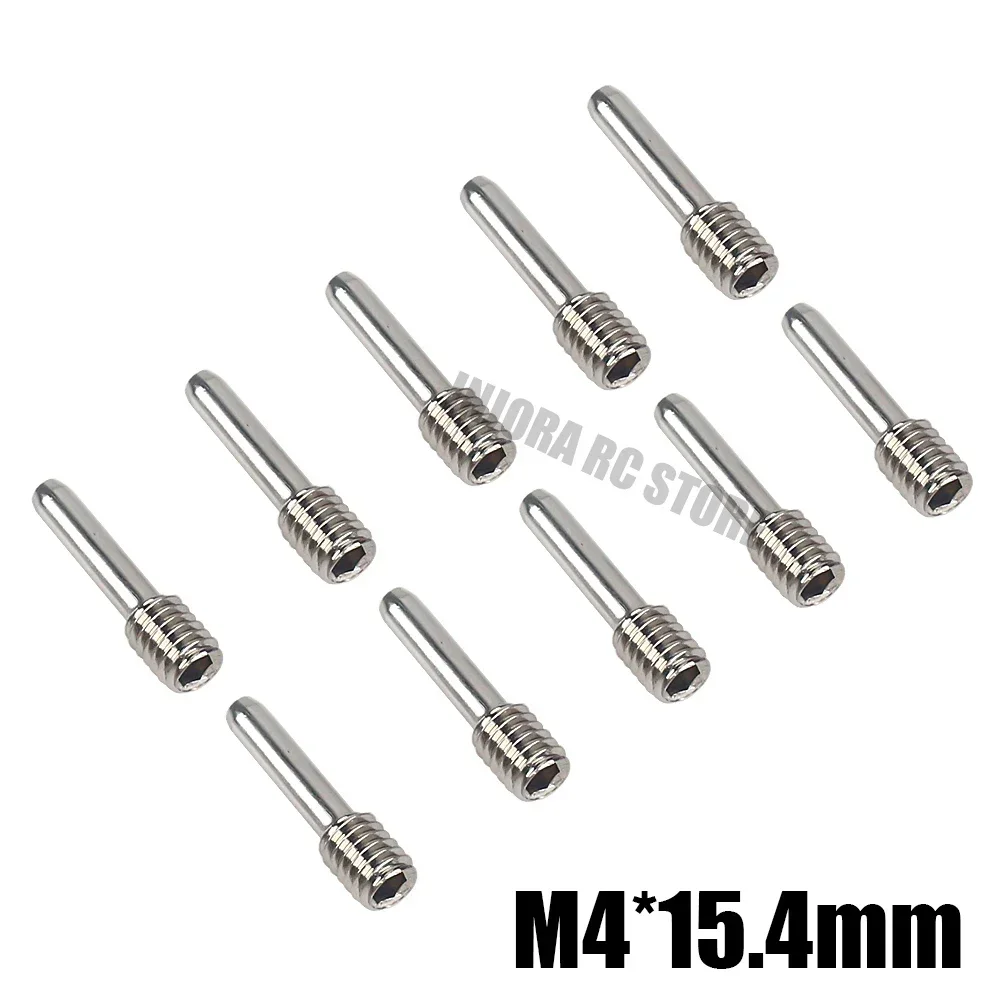 10Pcs/Set Silver Stainless Steel Headless M3 M4 Hexagon Screw Pins for 1/10 RC Crawler Car Driveshaft