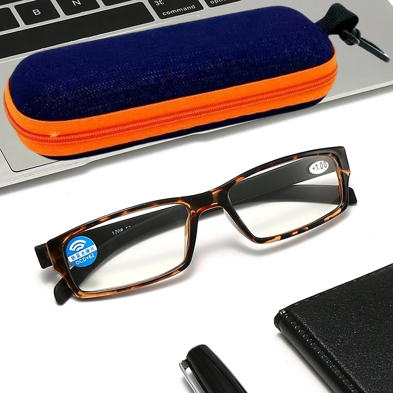 Small frame reading glasses Ultra lightweight high definition blue light blocking reading glasses with glasses case