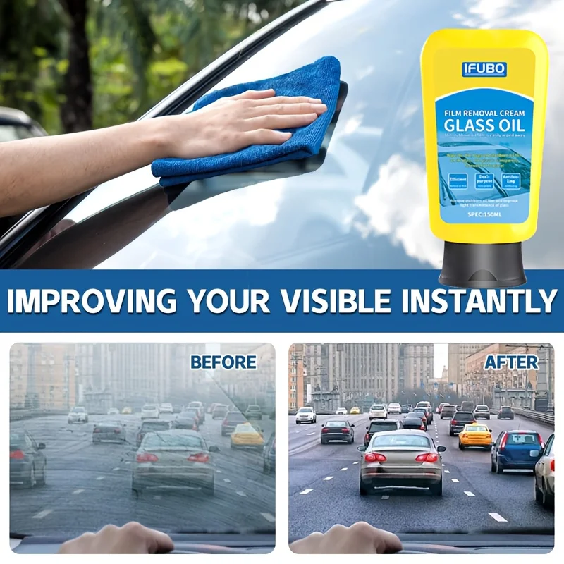 Car glass oil film cleaner, windshield oil film remover, car glass luster repair emulsion, water stain removal.