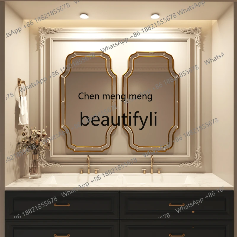 Dressing sticker makeup mirror wall sticker high definition whole body home toilet bathroom mirror living room smart wall