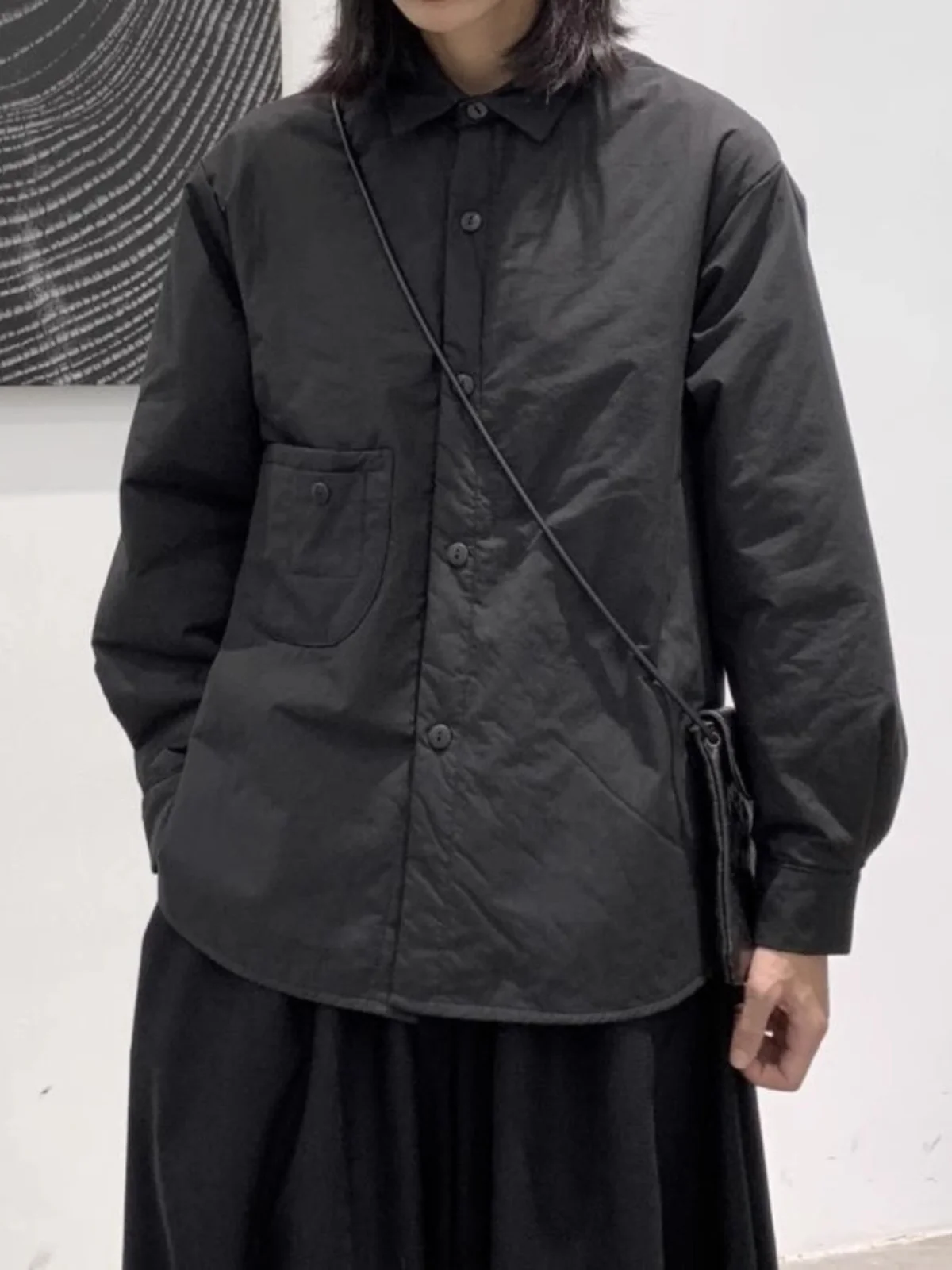 

Bla Cotton irt Женская осенне-зимняя новинка Sle Simple Match Легкая утягивающая повседневная куртка irt на пуговицах Long Sve