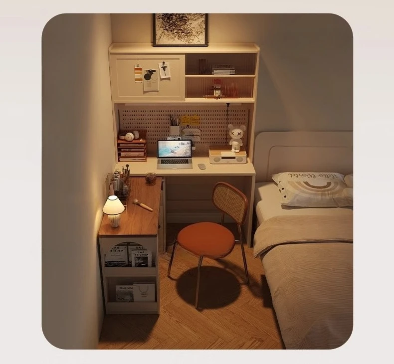 

Customized Rotary Folding Desk Bookshelf Integrated Corner, Home Bedroom Corner Office Computer Desk
