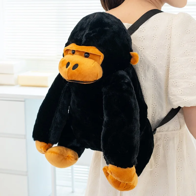New Fashion Creative Gorilla Plush Backpack Cute Monkey Stuffed Doll Funny Student School Backpack Boy  Girl Gifts