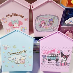 Sanrio Kawaii My Melody Trash Can Kuromi Cinnamoroll Anime Cartoon Lovely Fashion Creative Living Room Household Tub with Cover