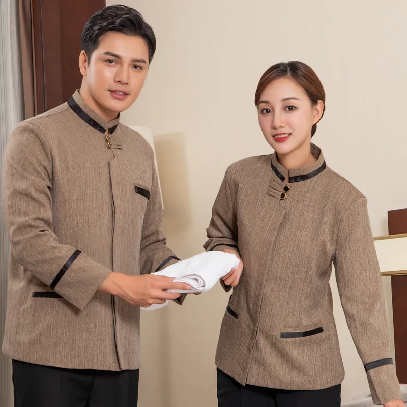 

Женская униформа с длинными рукавами для уборщиц в отелях, гостевых домах и на объектах недвижимости, рабочая одежда для персонала по обслуживанию гостиниц, осенняя коллекция.