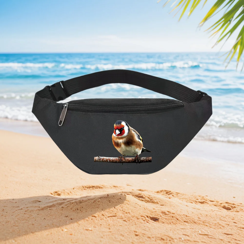 Goldfinch Bird Perched on Branch Waist Backpack Crossbody Chest Bag Street Casual Sporty Fashionable Simple Unique Printed Desig