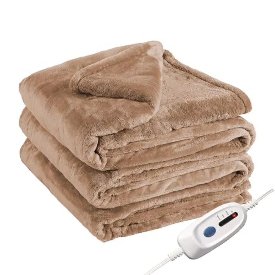 

Electric Heated Blanket Full Size 72"x84"Fast Heating Throw Soft Plush Microplush for Bed and Couch 10 Hours Auto Off and 4 Hea