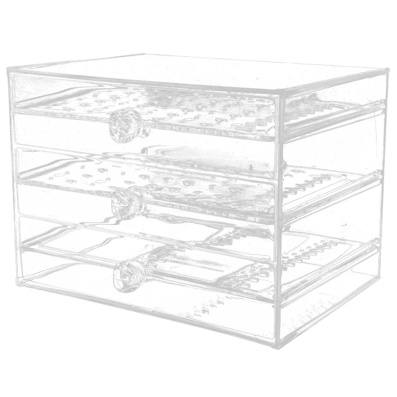

Earring Storage Box Acrylic Container Display Stand 3 Plates 30 Slots 270 Hooks Large Capacity Jewelry Organizer Transparent