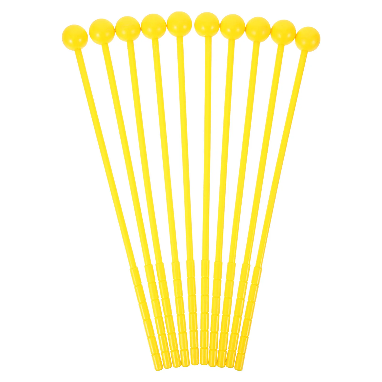 

10PCS Kids Plastic Drum Yellow Hand Held Educational Toys Drumsticks Tongue Drum Mallets Glockenspiel Marimba Xylophone Blocks