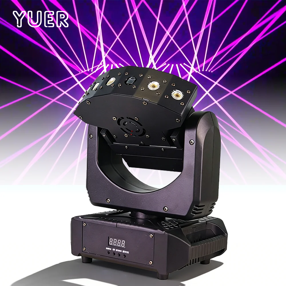 YUER MINI 6 Eye RGB Laser XYZ Axe Moving Head Beam Scanner DMX Party Dj Disco Music Control Concert Wedding Home Event Projector