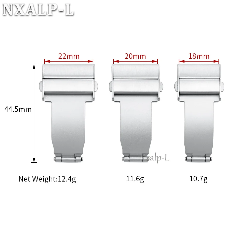 18mm 20mm 22mm Stainless Steel Watch Buckle Watch Band Double Press Automatic Clasp Folding Button Deployment Clasp Accessories
