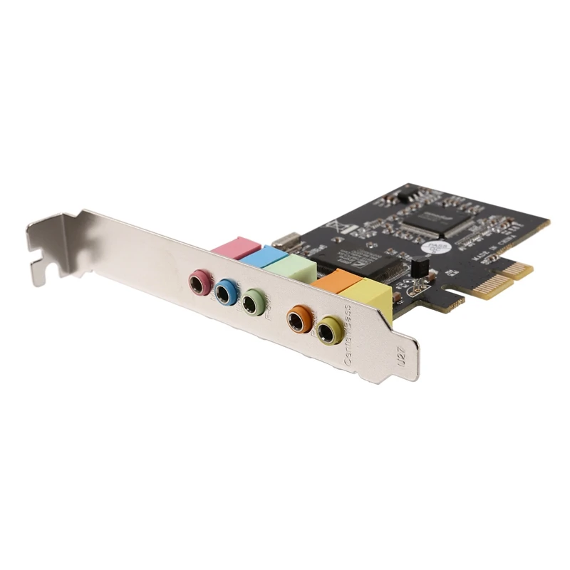 Pcie Sound Card PCI-E X1 CMI8738 Chip 32/64 Bit Sound Card Stereo 5.1 Channel Desktop Built-In Sound Card For PC