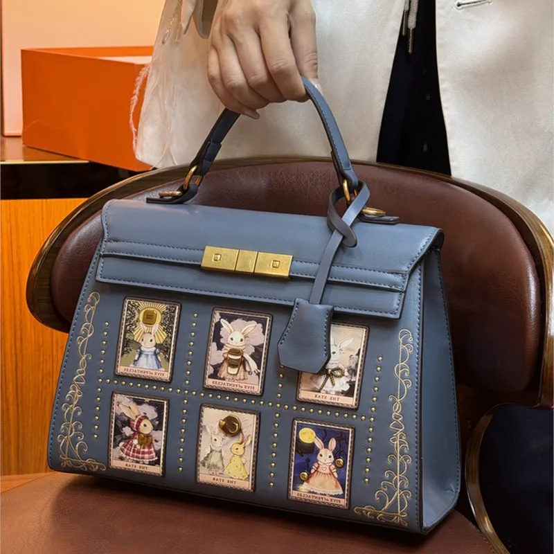 

Gusachi brand women's bag 2025 autumn and winter new fashion niche design cartoon rabbit shoulder bag large capacity handbag