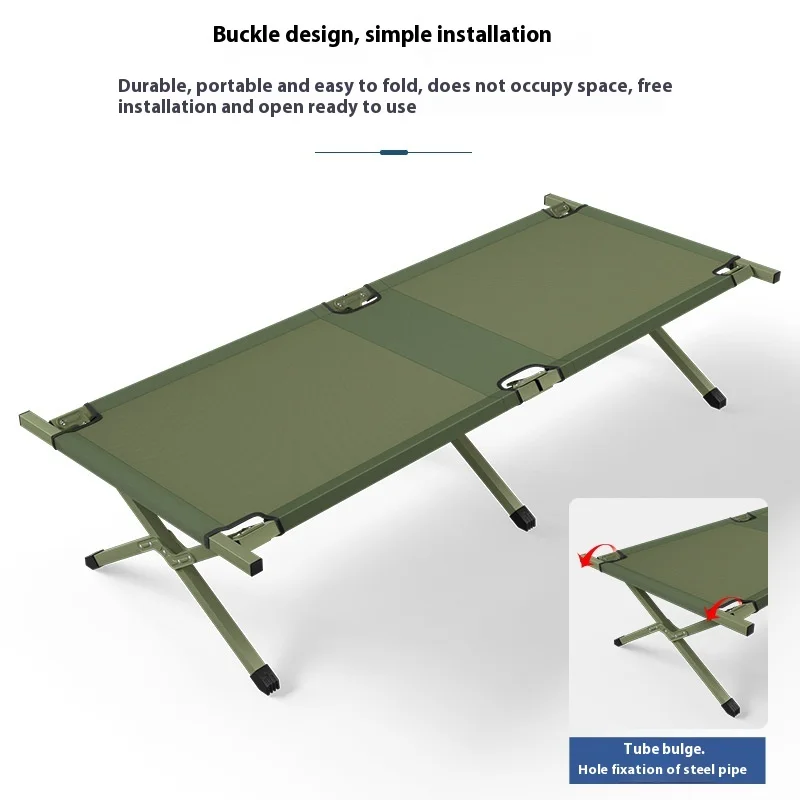 Wholesale Single Portable Aluminum Alloy Foldable Outdoor Bed Modern Simple Camp Bed for Emergency Relief Lunch Break Steel