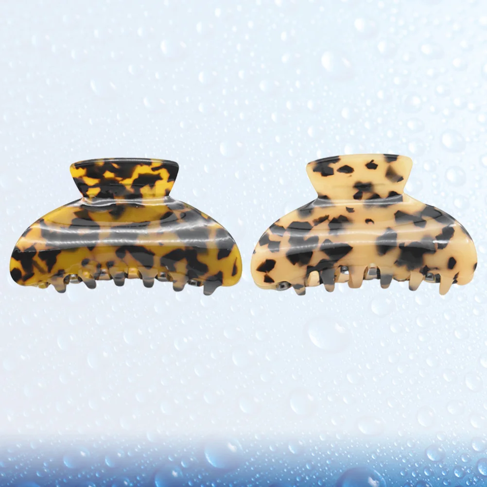 

2Pcs Leopard Pattern Hair Claws Durable Acetate Sheet Jaw Clips Vintage Hair Accessories Smooth Holders for Women Girls