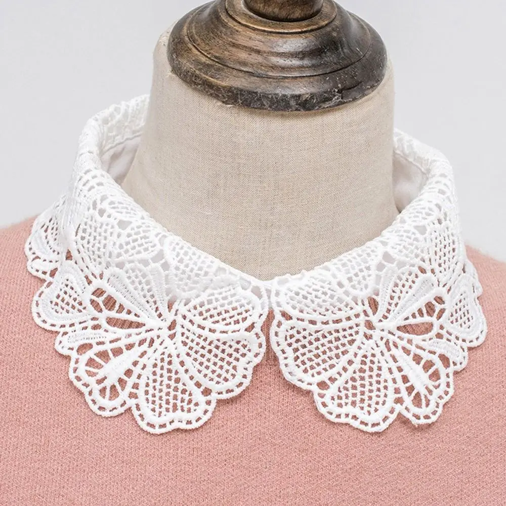 

Новый модный съемный воротник-стойка из кружева, белый/черный, регулируемый, для женщин и девушек