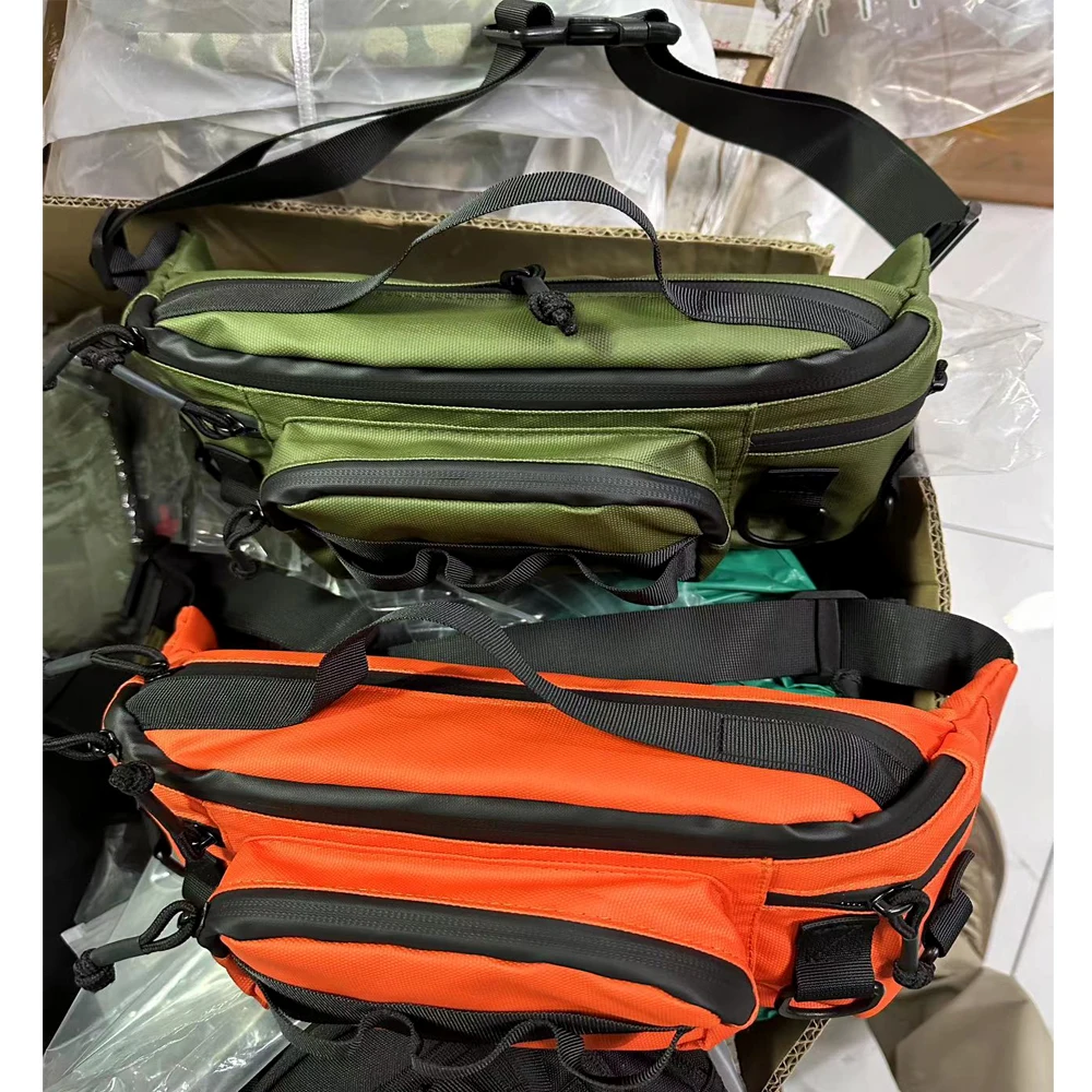 حقيبة صيد خارجية بسحاب، حقيبة صيد خفيفة الوزن مقاومة للماء، حقيبة خصر متعددة الوظائف، حقيبة صدر، حقيبة رياضية خارجية للرجال #5