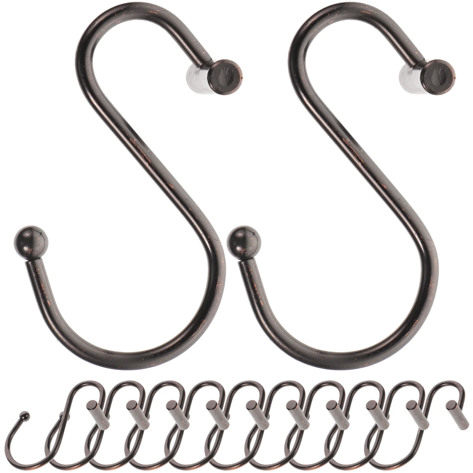 

12pcs Bath Curtain Hooks Metal Shower Curtain Hangers Decorative Bathroom Hooks For Shower Rods Bedroom Living Room Use