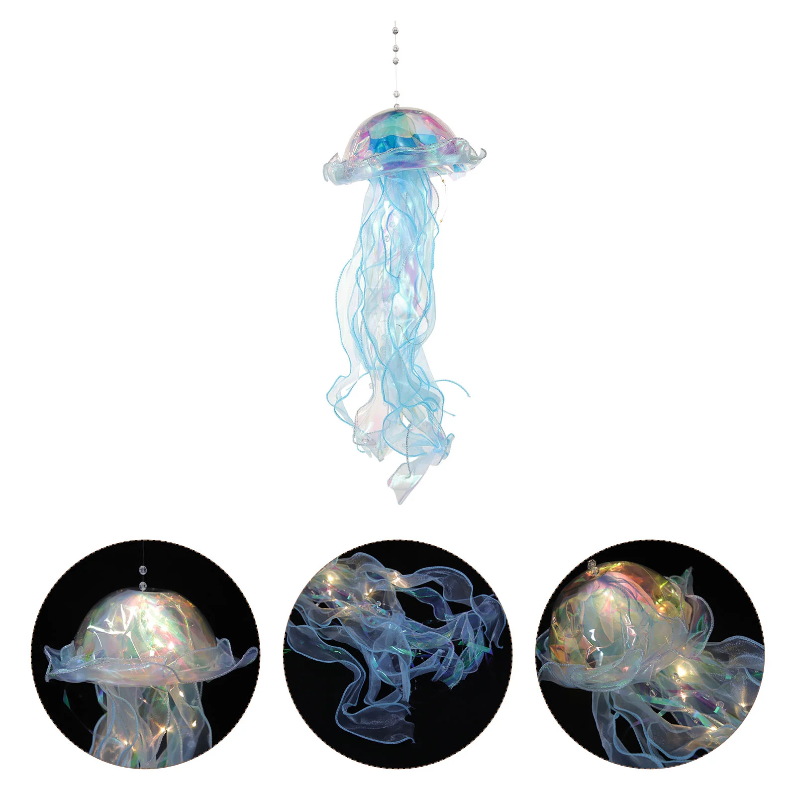 Jellyfish Light Night Lamp Lantern Hanging Nautical Decor Decorations Ocean Girls Room Lighting Style Up Aquarium Ornament