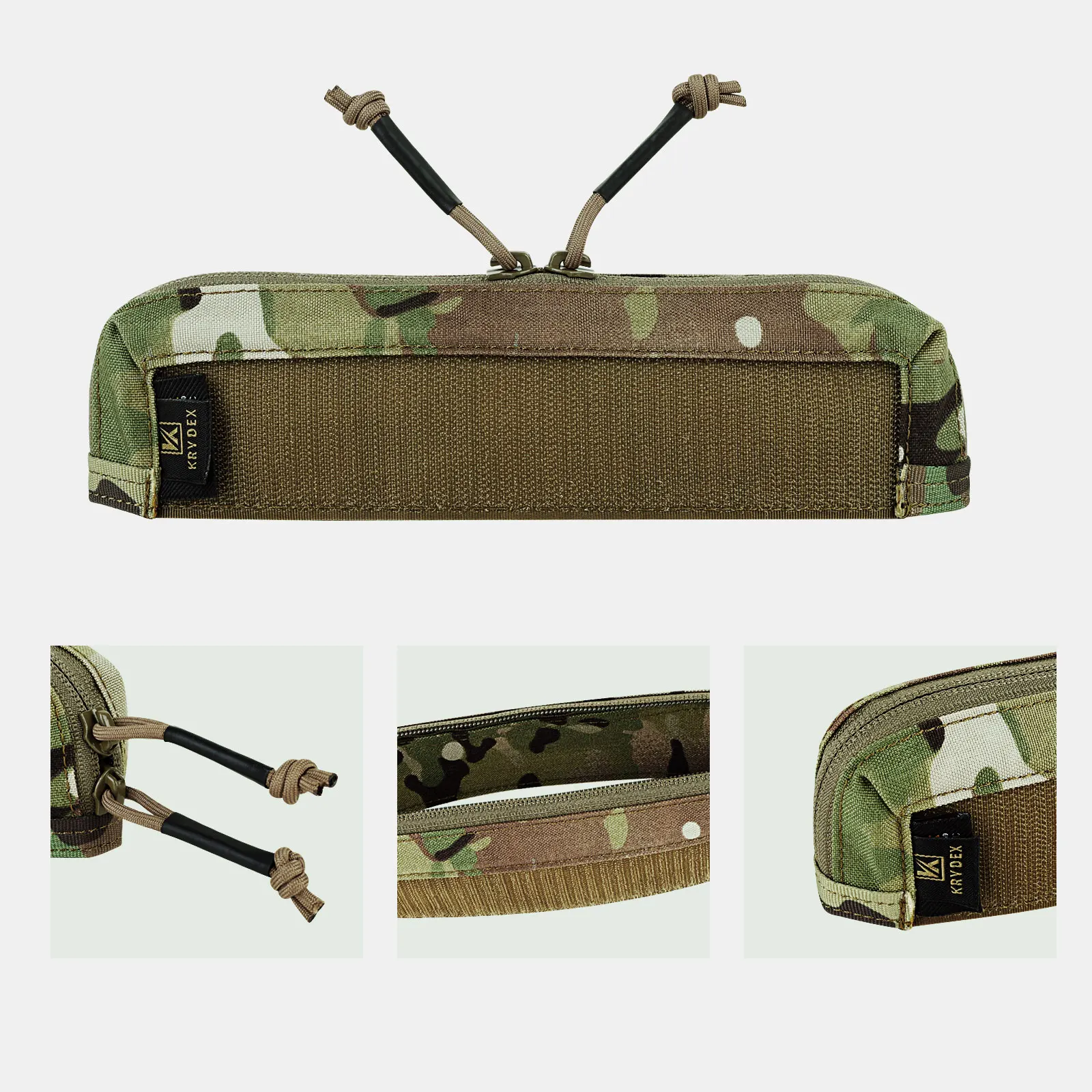 KRYDEX Tactical Zipper Insert Cover Pocket Pouch Double Zipper For MK3 MK4 Chest Rig Airsoft Paintball Hunting Vest Accessories