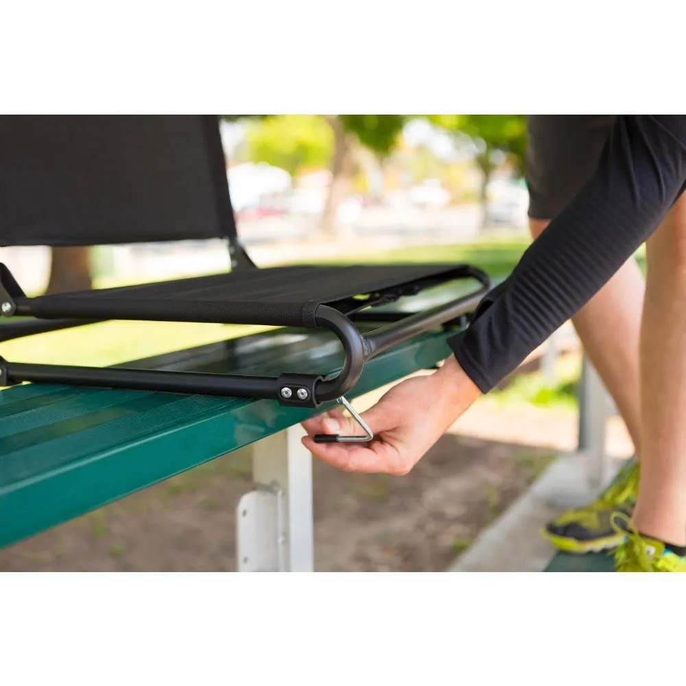 Очень широкое сиденье для стадиона с крючками, черное