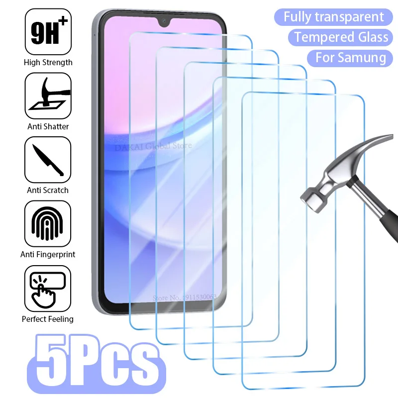 サムスンギャラクシー用スクリーンプロテクター,「5ピース,モデルA15,A55,A14,A54,A52,A13,A53,A34,A33,A21,S21 FE S20 FE A52S 5G A35 A25 A24 A23 A32 A22 A12 A73 A71 A72 A51 A41 A31 A50