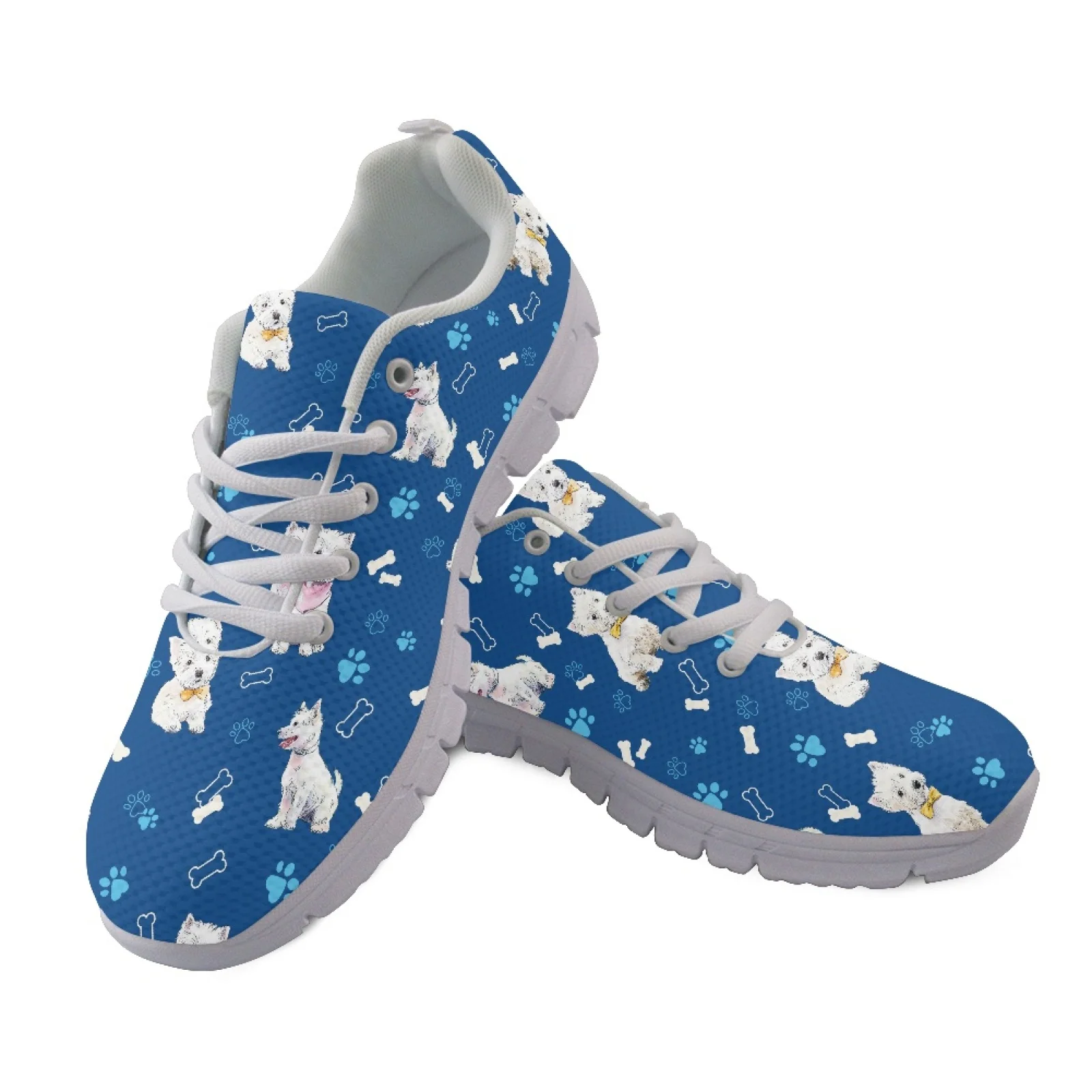 Coloranimal Westie Dog Paw Print 2026 Collection Soft Running Shoes for Men Mesh & EVA Sole Running Walking Shoes