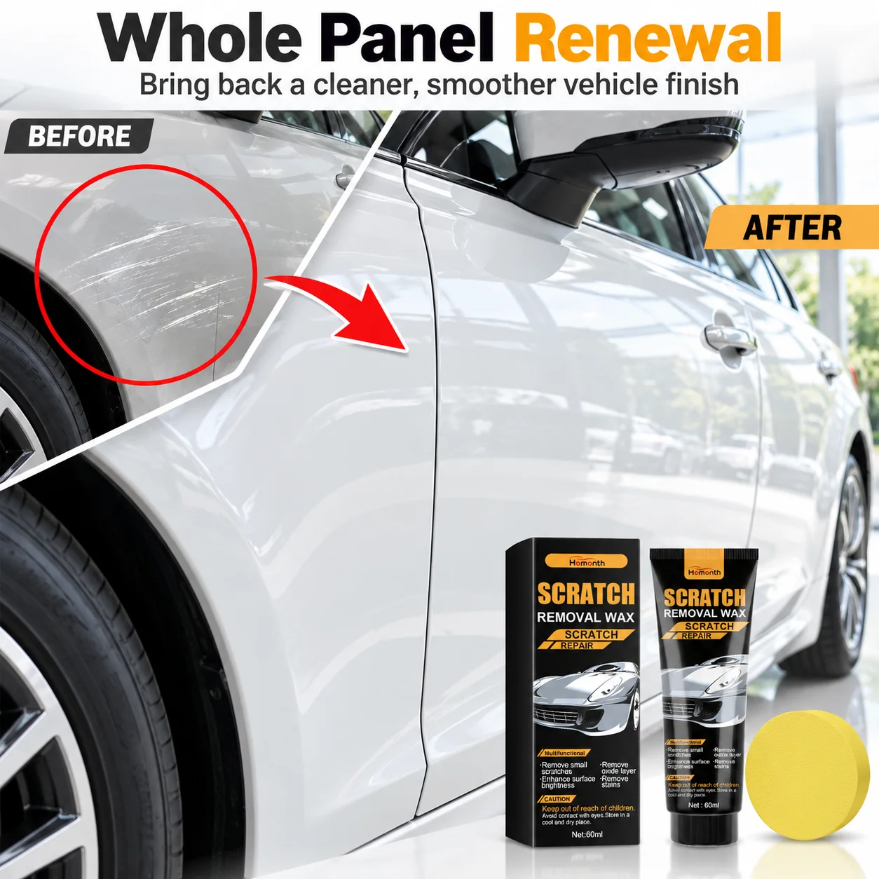 Car Scratch Remover Paste Paint Repair Polish Compound Light Scratches Swirl Marks Clear Coat Auto Detailing Care Tools Kits Set
