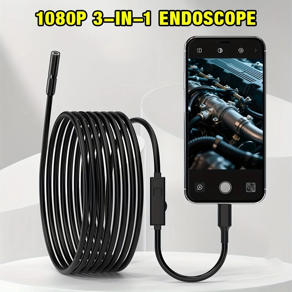Cámara Endoscópica USB Tipo-C de 7mm para Android, Flexible, con Cable USB Tipo C de 1M 2M 3M 5M 10M, Cámara de Inspección, Boroscopio