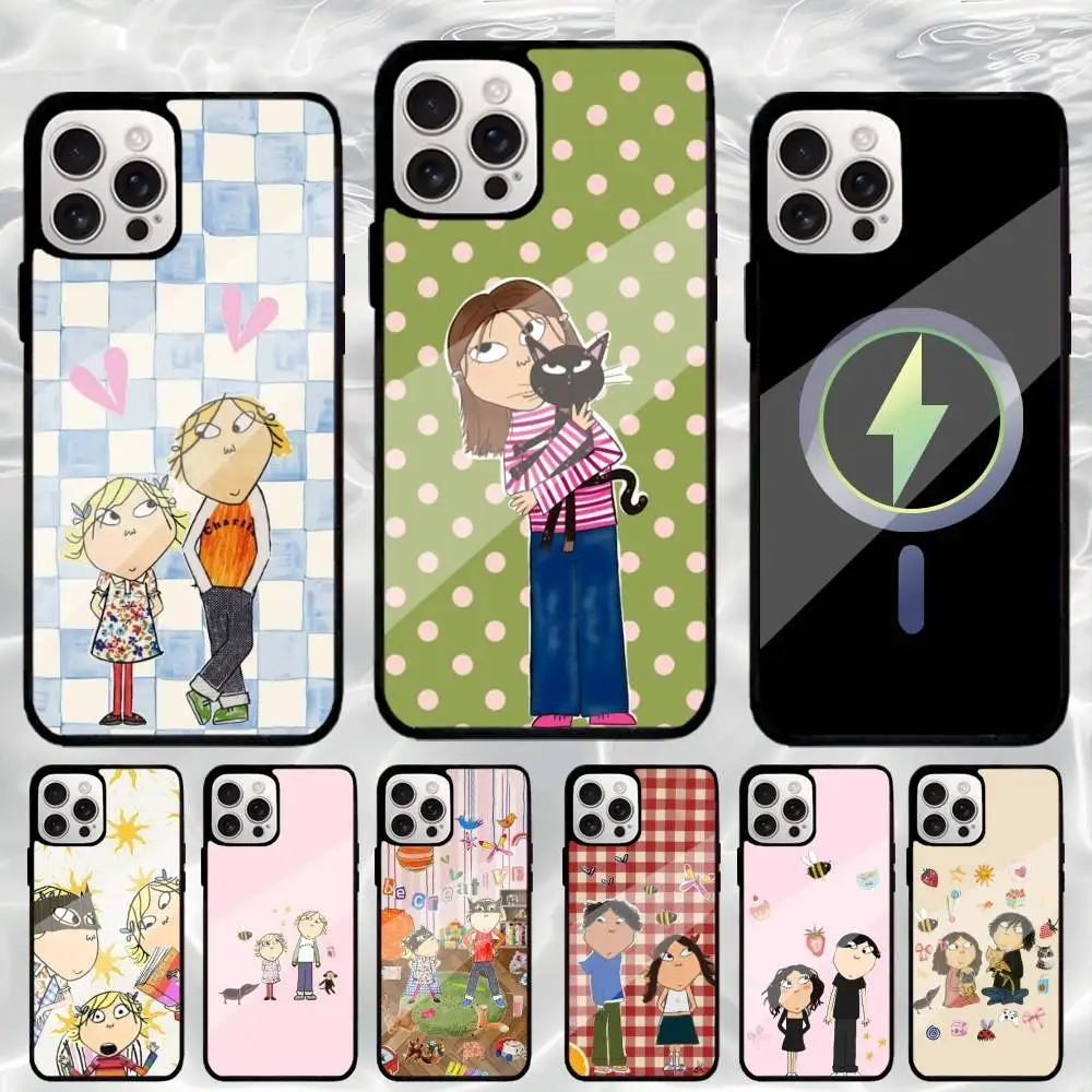

C-CHARLIE AND LOLA Phone Case For iPhone17,16,15,14,13,12,11 Plus,Pro Max Magnetic Magsafe Wireless Charging