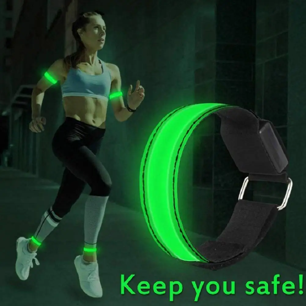 Night Running Luminous Wrist Strap USB Rechargeable Adjustable Waterproof For Outdoor Cycling Camping Hiking Running