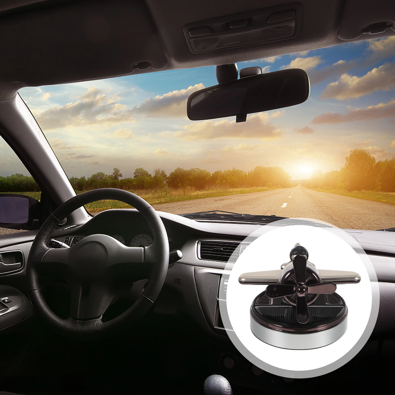 

Car Air Freshener Solar Powered Home Aromatherapy Decor Silver 9262C Aircraft Diffuser Car Interior Essential Oil