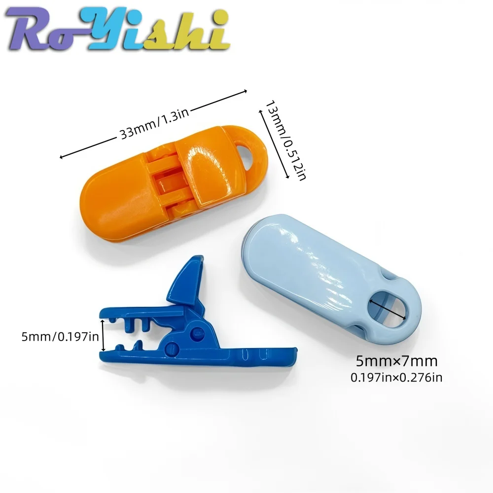 10-100 قطعة من مشابك RoYishi البلاستيكية الملونة متعددة الأغراض، مشابك ثابتة سميكة لاستخدام المطبخ والمكتب والخياطة