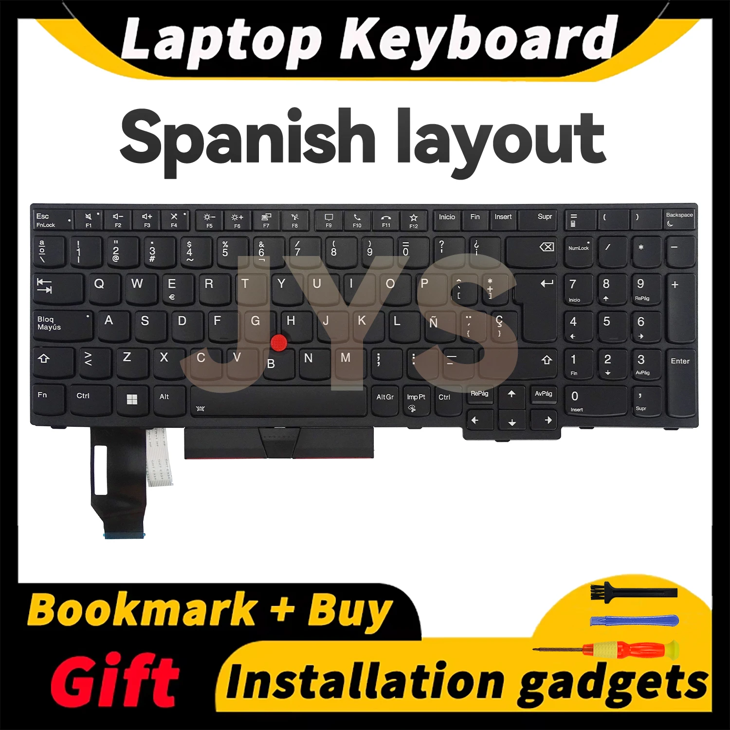 

Клавиатура для ноутбука Lenovo ThinkPad T15 Gen1 Gen2/P15S Gen1 Gen2 с подсветкой, внутренняя клавиатура с испанской раскладкой 5N20V78117, черный