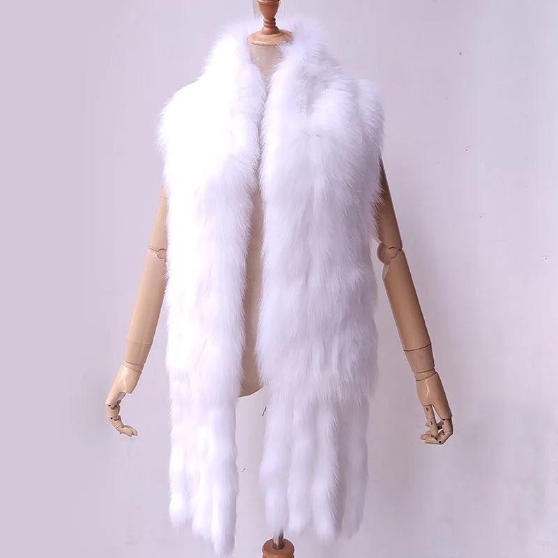 2025 New Winter Thick Warm Real Fox Fur Shawl Women High Quality Fluffy  Wide Fashion Genuine Fur Scarves Female
