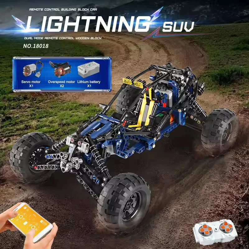

MOC Technical Climbing Car Blue Lightning Buggy Model Building Kits for Adults APP Remote Control Toys Educational Kids