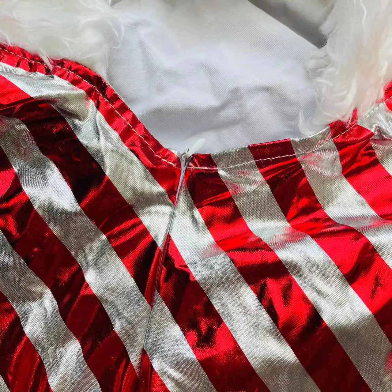 Costumes de Père Noël à Manches sulfet Col en V pour Femme, Robes Rouges et Blanches, Sangle de Pieds, Sexy, Halloween, Noël, Cos, Ensemble de 2 Pièces