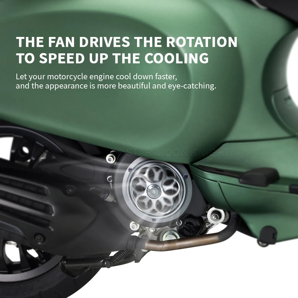 Motorcycle Accessories CNC Aluminum Rotating Cooling Fan Cover Engine Radiator Guard For Vespa Sprint Primavera 150 125 2013-