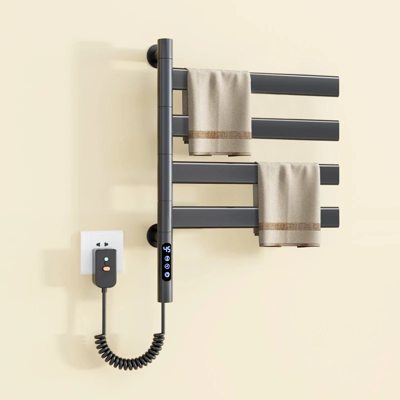 Rotatable stainless steel heating towel rack wall-mounted smart heater