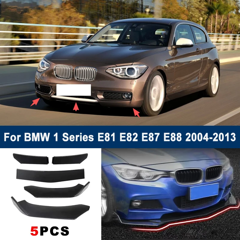 For BMW 1 Series E81 E82 E87 E88 04-13 model, adjustable 5PCS front bumper lip spoiler protection decorative kit, car body kit