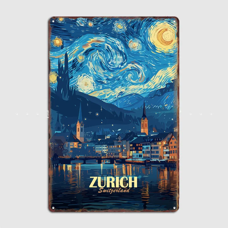 Home Decor Zurich - Zuryk, Szwajcaria, Plakat Podróżniczy w Stylu