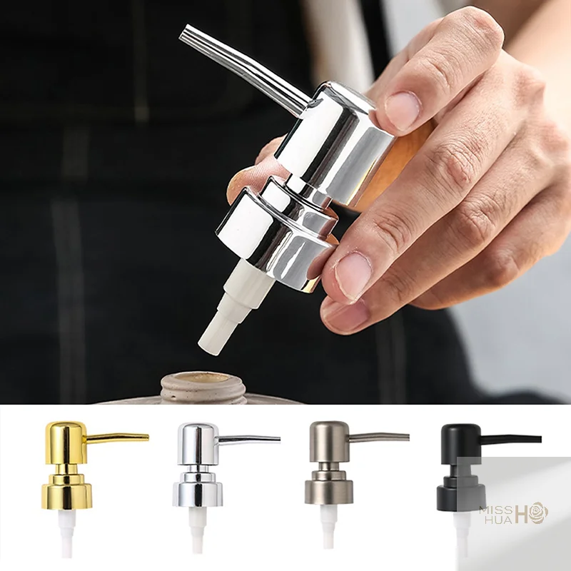 1 conjunto de bomba de sabão líquido cabeça dispensador de loção cabeça push tipo cabeça redonda 28 rosca garrafa de banho bocal de imprensa, tubo de loção abs