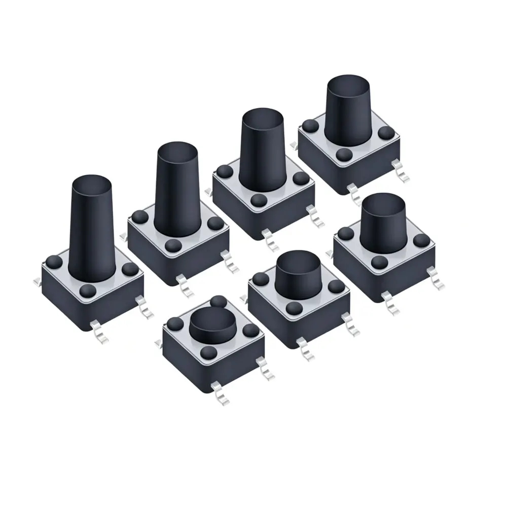 20pcs SMD Tactile Switch 6*6*4.3mm 6x6x5/6/7/8/9/10/11/12/13/14mm 6X6 4-Pin SMT Induction Oven Touch Tactile Button Micro Switch