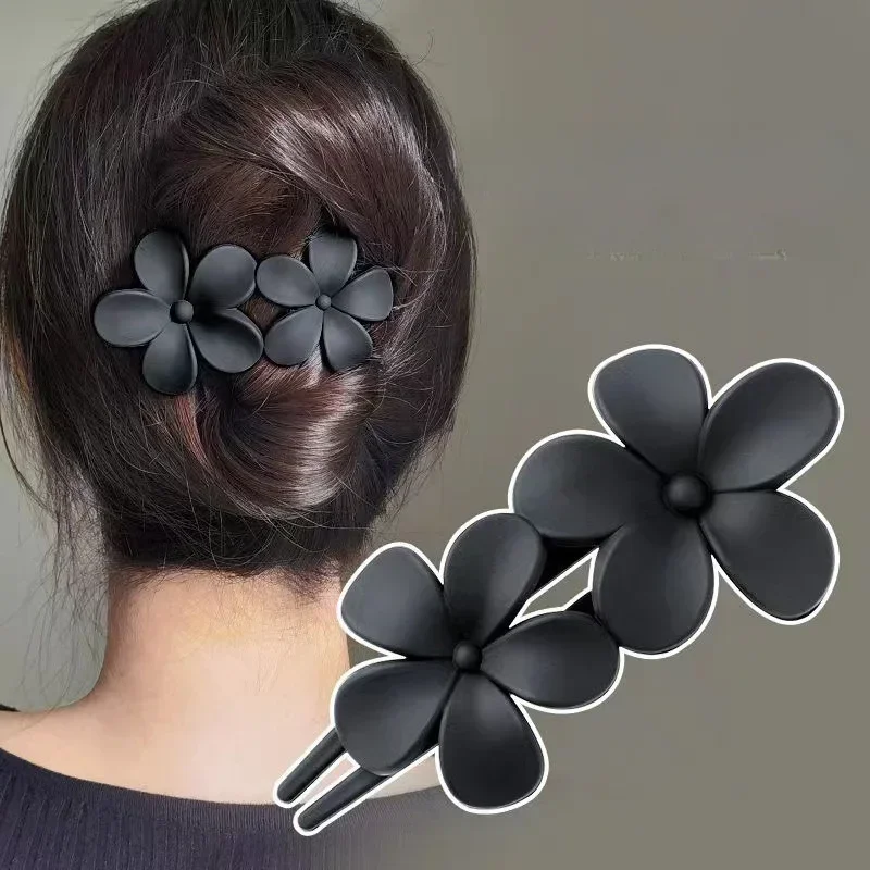 Pinza de pelo de flores para mujer, tocado de moda, pinzas para el cabello de verano, cuchara para la Cabeza trasera, horquilla en espiral, Clip